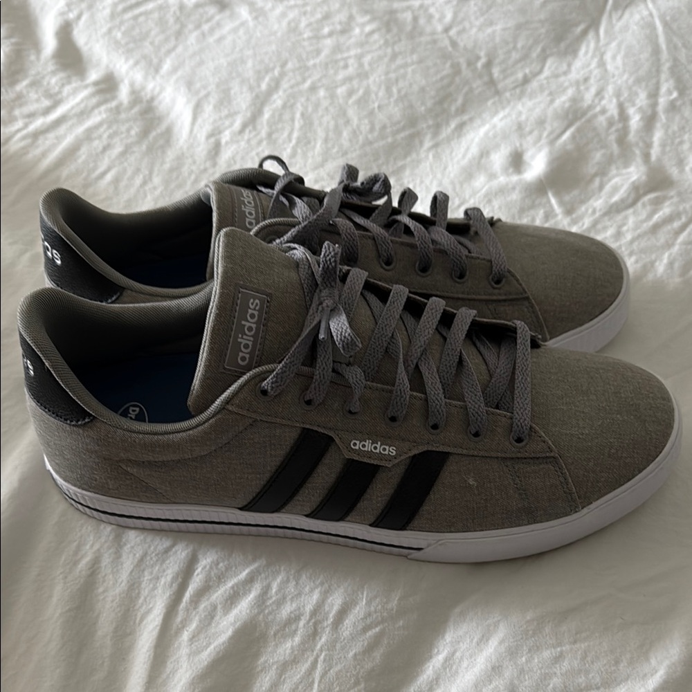 Adidas Gray and Black Sneakers with Suede Finish